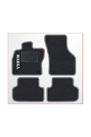 BMW X5 E70 2007-2014   Siyah Halı Gri Kenar Petek Topuk