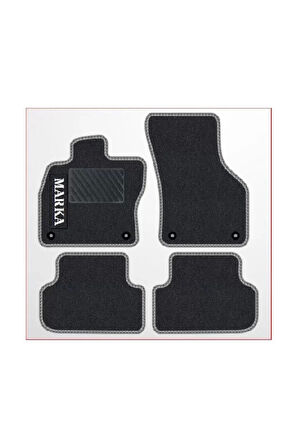 FORD FOCUS 3 2011-2014   Siyah Halı Gri Kenar Petek Topuk