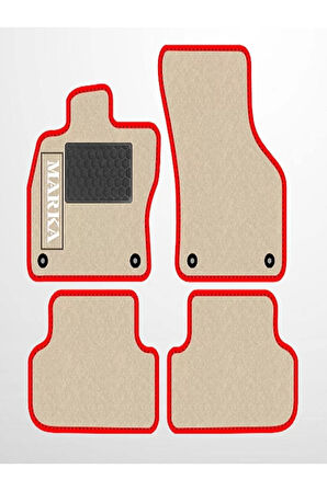 SEAT ATECA 2016 + Bej Halı Kırmızı Kenar Petek Topuk