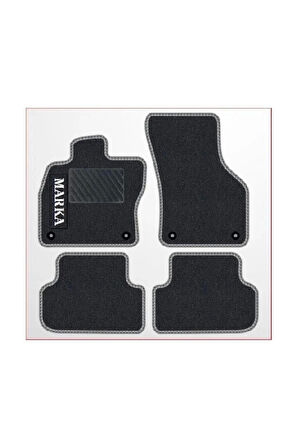 Hyundai I30 2012-2017 Manuel Vites Siyah Halı Gri Kenar Petek Topuk