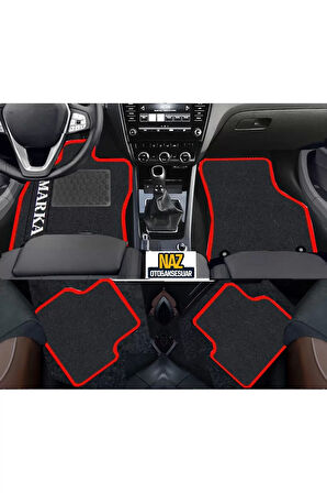 MERCEDES S SERİSİ  W221 2006-2013 SHORT   Siyah Halı Kırmızı Kenar Petek Topuk