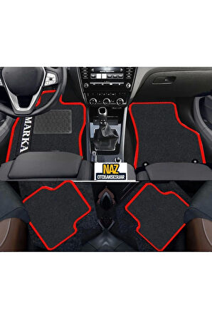 FORD KA 1996-2008    Siyah Halı Kırmızı Kenar Petek Topuk