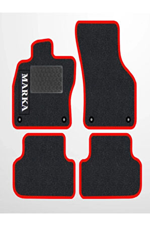 MİNİ COOPER R53 2002-2006    Siyah Halı Kırmızı Kenar Petek Topuk