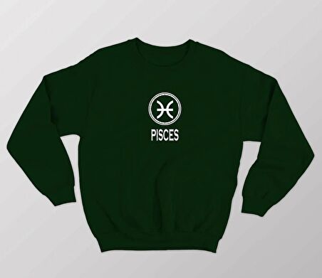 PROSPETTIVA KADIN YEŞİL OVERSIZE  BALIK BURCU / PISCES YAZILI SWEATSHIRT