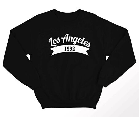 PROSPETTIVA KADIN SİYAH OVERSIZE KALIN İÇİ POLARLI LOS ANGELES 1992 SYMBOL SWEATSHIRT