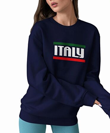 PROSPETTIVA KADIN LACİVERT  ITALY / İTALYA SYMBOL SYMBOL SWEATSHIRT