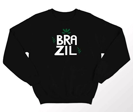 PROSPETTIVA KADIN SİYAH OVERSIZE KALIN İÇİ POLARLI BRAZIL / BREZİLYA SYMBOL SWEATSHIRT