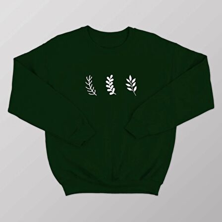 PROSPETTIVA KADIN YEŞİL OVERSIZE KALIN İÇİ POLARLI YAPRAK / LEAF SYMBOL SWEATSHIRT