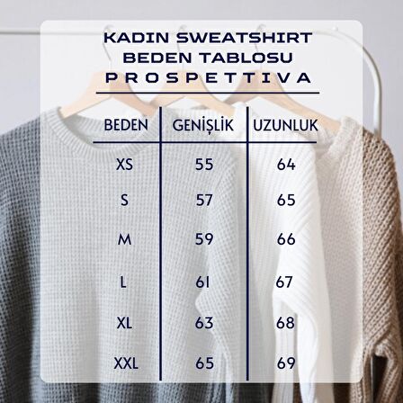 PROSPETTIVA KADIN KIRMIZI OVERSIZE KALIN İÇİ POLARLI YAĞMUR YOKSA ÇİÇEKLER YOK YAZILI SWEATSHIRT