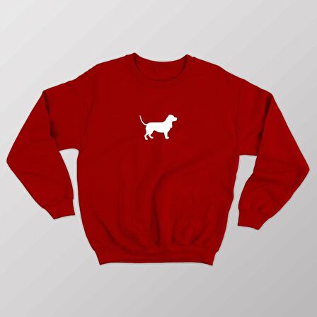 PROSPETTIVA KADIN KIRMIZI OVERSIZE KALIN İÇİ POLARLI KÖPEK / DOG SYMBOL SWEATSHIRT