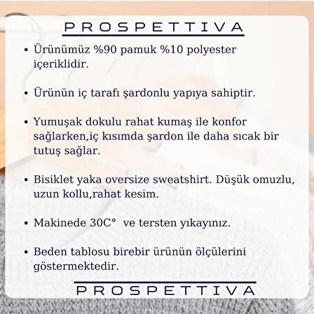 PROSPETTIVA KADIN YEŞİL OVERSIZE KALIN İÇİ POLARLI BELIEVE YAZILI SWEATSHIR