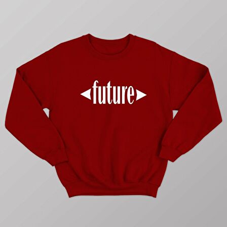 PROSPETTIVA KADIN KIRMIZI OVERSIZE KALIN İÇİ POLARLI GELECEK / FUTURE YAZILI SWEATSHIRT
