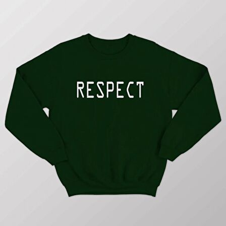 PROSPETTIVA KADIN YEŞİL OVERSIZE KALIN İÇİ POLARLI SAYGI / RESPECT YAZILI SWEATSHIRT