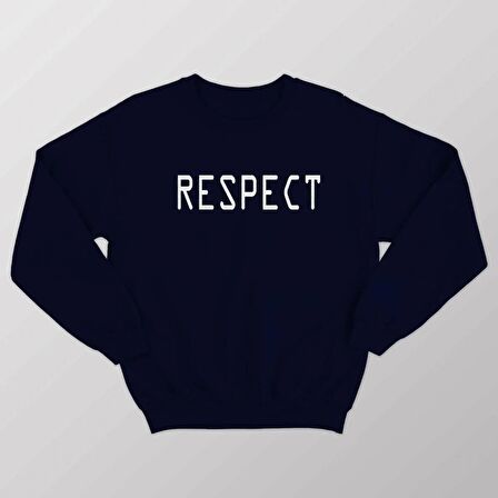 PROSPETTIVA KADIN LACİVERT OVERSIZE KALIN İÇİ POLARLI SAYGI / RESPECT YAZILI SWEATSHIRT