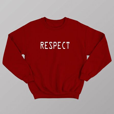 PROSPETTIVA KADIN KIRMIZI OVERSIZE KALIN İÇİ POLARLI SAYGI / RESPECT YAZILI SWEATSHIRT
