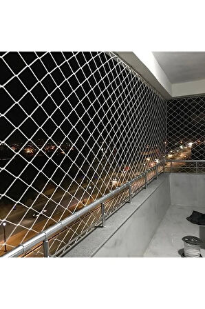 2,50 X 20 Metre Çocuk Güvenlik Filesi Kalınlık 3 Mm Balkon Güvenlik Filesi Kedi Güvenlik Filesi File