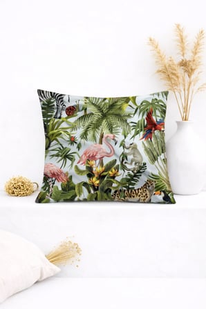 Tropik Bahar Karnavalı Dekoratif Kırlent Kılıfı (45x45 cm)