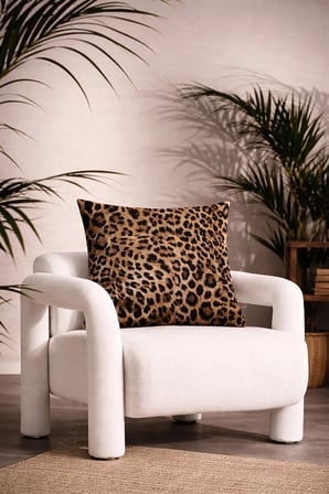Leopar Desenli Dekoratif Kırlent Kılıfı (45x45 cm)