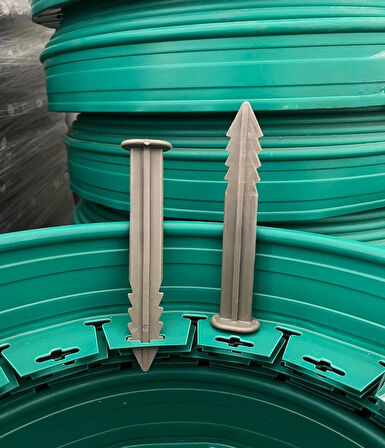 Geosu Teknik 40 Adet Çim Ayırıcı Kazığı 15 cm Çim Ayracı Kazığı Çim Sınırlayıcı Kazığı Plastik Jüt Çivi