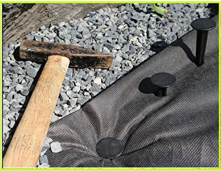 Geosu Teknik 40 Adet Çim Ayırıcı Kazığı 15 cm Çim Ayracı Kazığı Çim Sınırlayıcı Kazığı Plastik Jüt Çivi