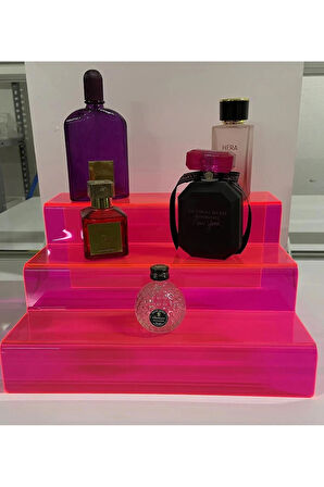 3 Katlı Merdiven Stand (Neon Pembe)