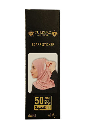 Beyaz Eşarp ve Şal Sabitleme Yapışkan Etiketi Çift Taraflı Sticker Polyester 50'li Paket 1030_42