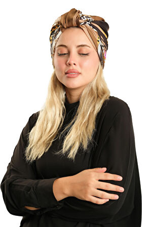 Vizon Pratik Hazır Geçmeli Tesettür Bone İpek Desenli 2410_10