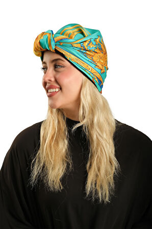 Çağla Yeşili Pratik Hazır Geçmeli Tesettür Bone İpek Desenli 2410_32