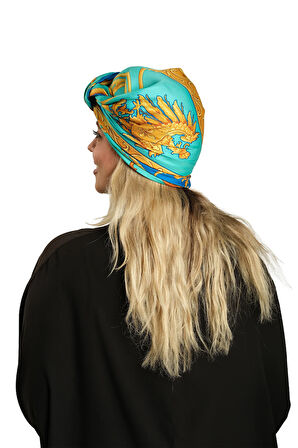 Çağla Yeşili Pratik Hazır Geçmeli Tesettür Bone İpek Desenli 2410_32