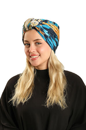 İndigo Pratik Hazır Geçmeli Tesettür Bone İpek Desenli 2410_34