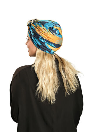 İndigo Pratik Hazır Geçmeli Tesettür Bone İpek Desenli 2410_34