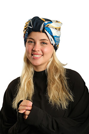 Krem Pratik Hazır Geçmeli Tesettür Bone İpek Desenli 2410_40