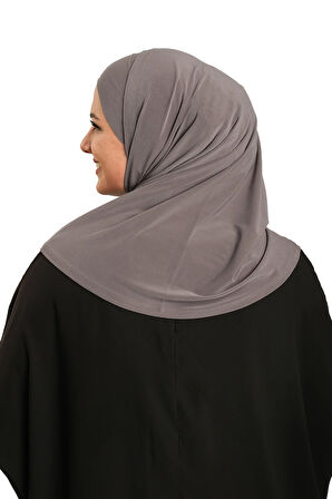 Vizon Pratik Hazır Geçmeli Boru Boneli İkili Tesettür Eşarp Sandy Düz 2501_10