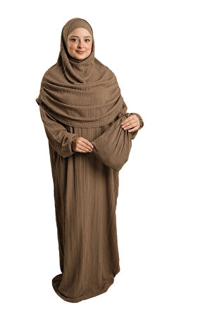 Vizon İki Parça Namaz Elbisesi Dokuma Kendinden Desenli 2502_10