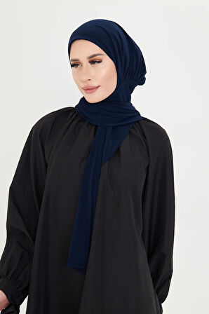 Lacivert Pratik Hazır Geçmeli Tesettür Bone Sandy Boyunluklu Çıtçıtlı 2505_02