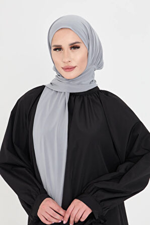 Gri Pratik Hazır Geçmeli Tesettür Bone Sandy Boyunluklu Çıtçıtlı 2505_15