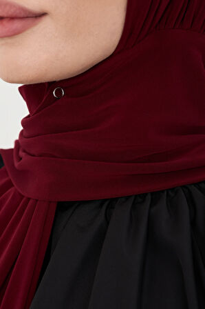 Bordo Pratik Hazır Geçmeli Tesettür Bone Sandy Boyunluklu Çıtçıtlı 2505_16