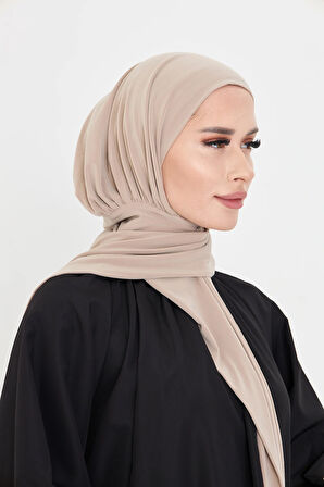 Sütlü Kahve Pratik Hazır Geçmeli Tesettür Bone Sandy Boyunluklu Çıtçıtlı 2505_26
