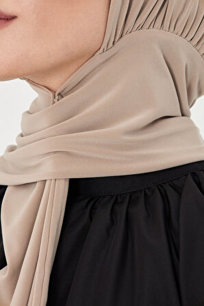 Sütlü Kahve Pratik Hazır Geçmeli Tesettür Bone Sandy Boyunluklu Çıtçıtlı 2505_26