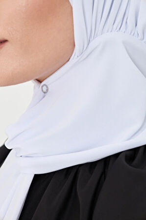 Beyaz Pratik Hazır Geçmeli Tesettür Bone Sandy Boyunluklu Çıtçıtlı 2505_42