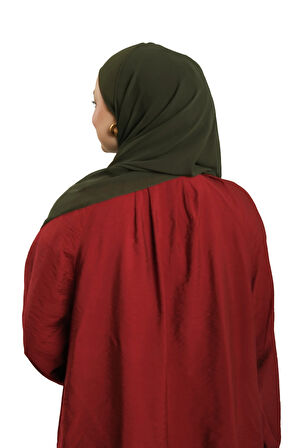 Haki Pratik Hazır Geçmeli Bone Şal Şifon Düz 2506_09