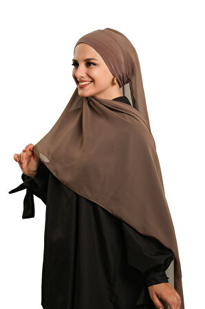 Vizon Pratik Hazır Geçmeli Bone Şal Şifon Düz 2506_10