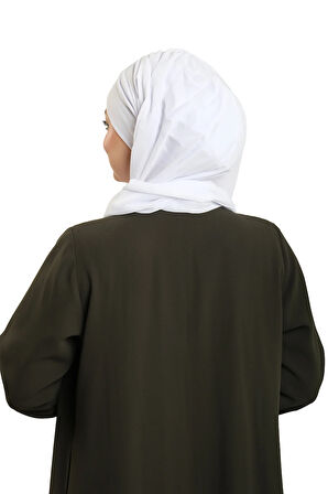 Beyaz Pratik Hazır Geçmeli Bone Şal Şifon Drapeli 2507_42