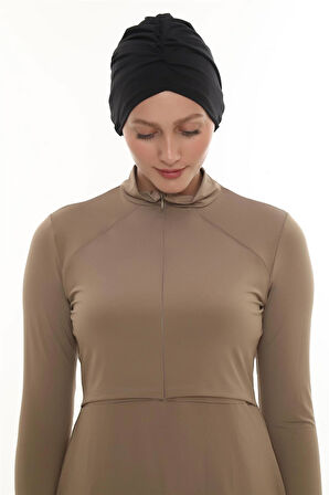 Siyah Pratik Hazır Geçmeli Deniz Havuz Bonesi Swimmy Drapeli 2509_01