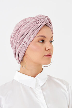 Gül Kurusu Çapraz Büzgülü Tesettür Bone Fukuro Piliseli 2512_18