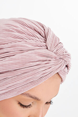 Gül Kurusu Çapraz Büzgülü Tesettür Bone Fukuro Piliseli 2512_18