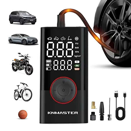 Knmaster LP 200 – 150 PSI Dijital Göstergeli Şarjlı Hava Pompası