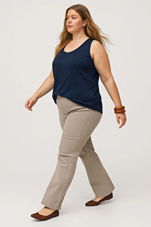 A Kesim Büyük Beden Pamuklu Kalın Askılı Atlet Tişört