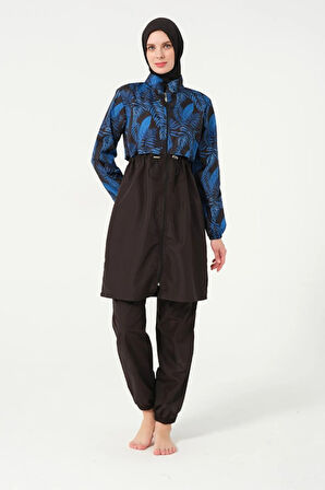 Tesmay 22156 Tam Boy Dijital Desenli Tam Boy Tesettür Mayo