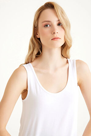 2 Adet A Kesim Pamuklu Kalın Askılı Atlet Tişört